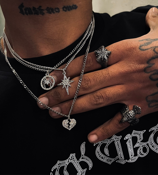 SPIDER,broken heart,star Necklace