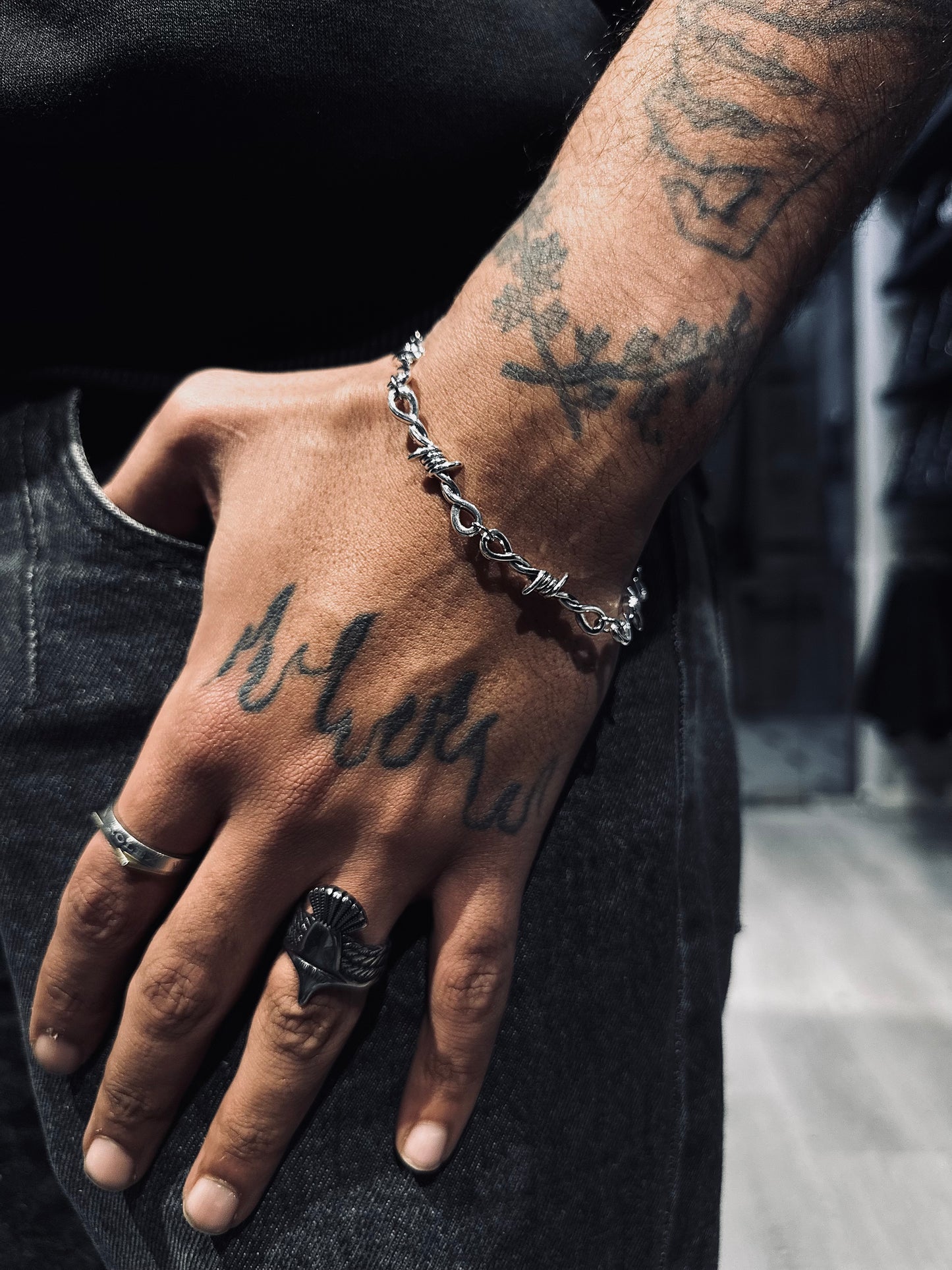 Barbed wire bracelet