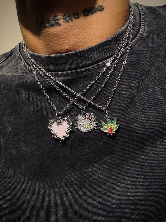 Hello kitty & weed necklace