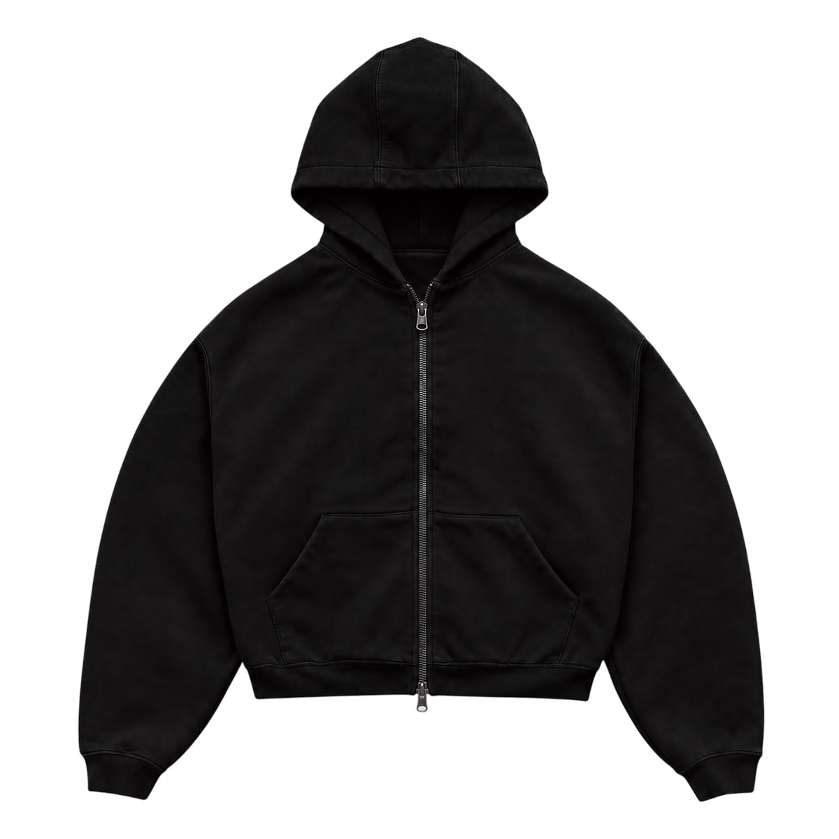 BC27 PLAIN BLACK ZIP UP