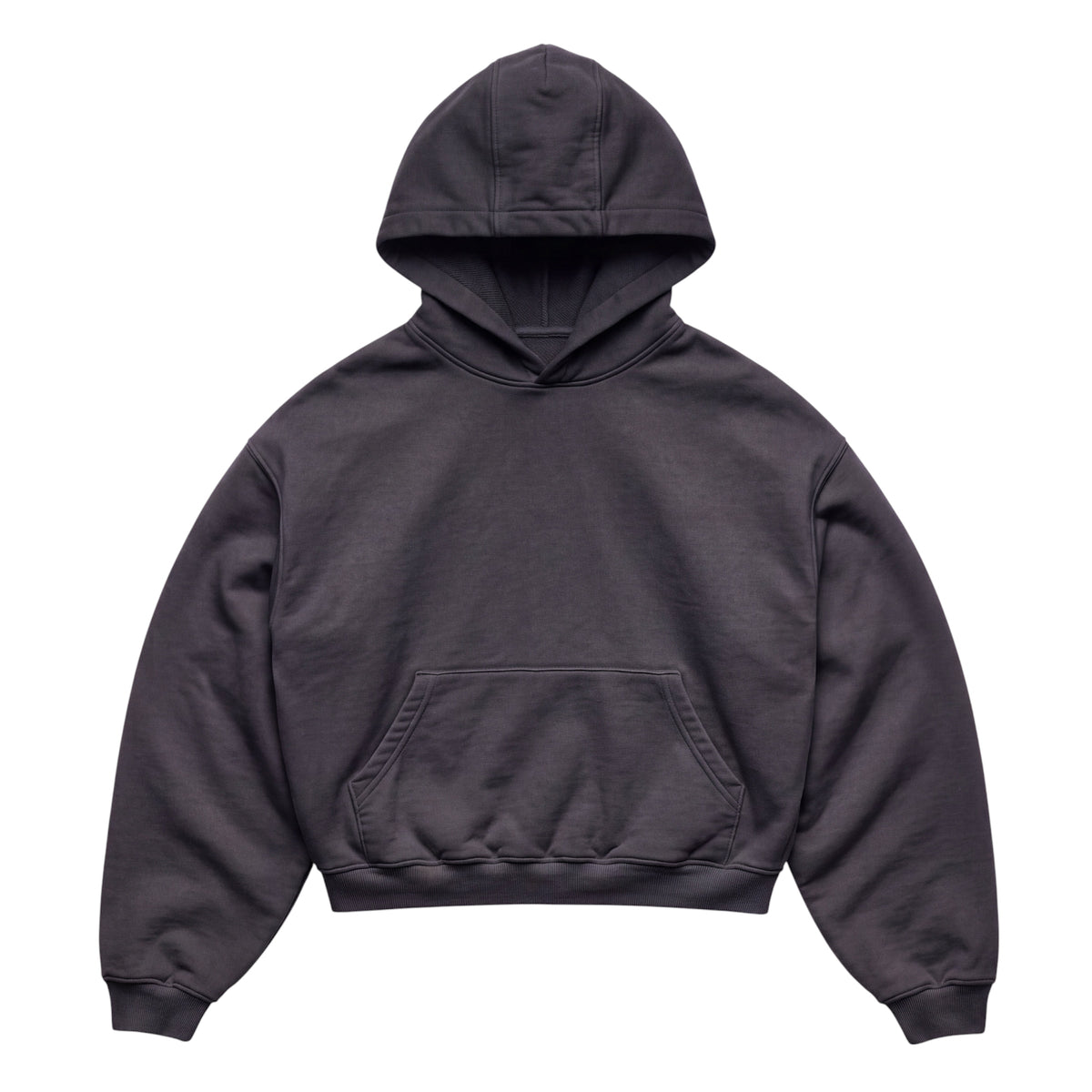PLAIN BOX FIT DARK GRAY HOODIE
