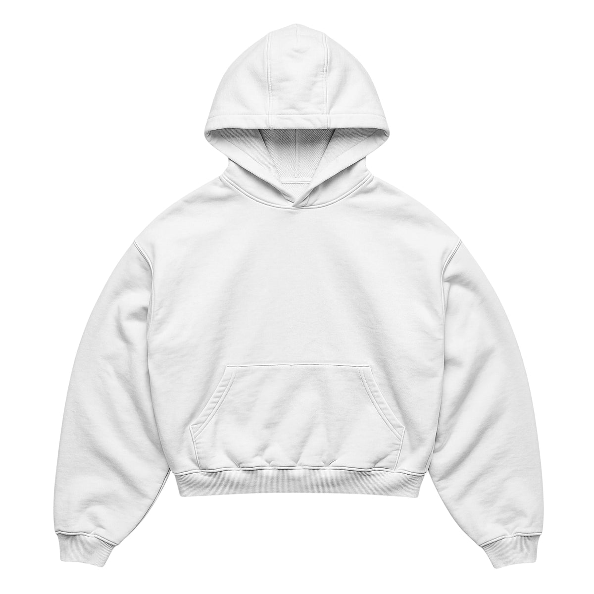 PLAIN BOX FIT WHITE HOODIE