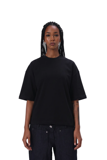 Plain box fit black tee