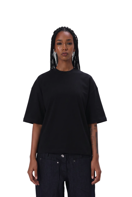 Plain box fit black tee