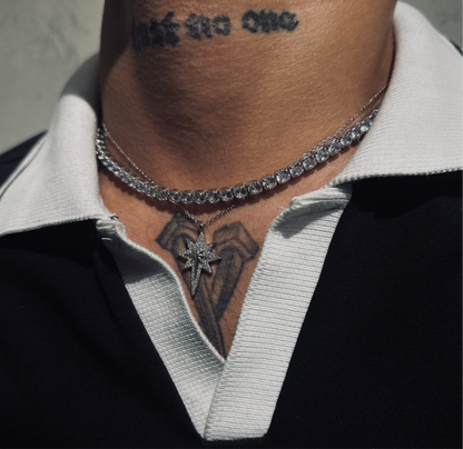Tennis & iced star necklace