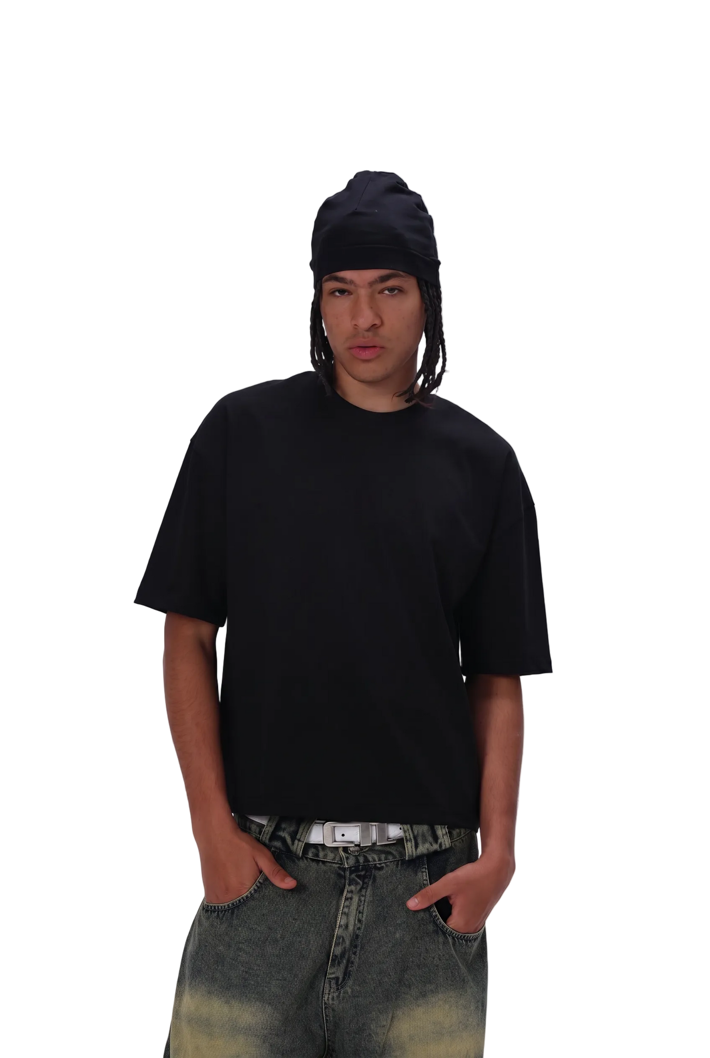 Plain box fit black tee