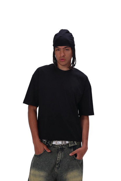 Plain box fit black tee