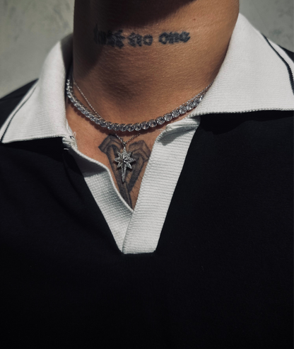 Tennis & iced star necklace