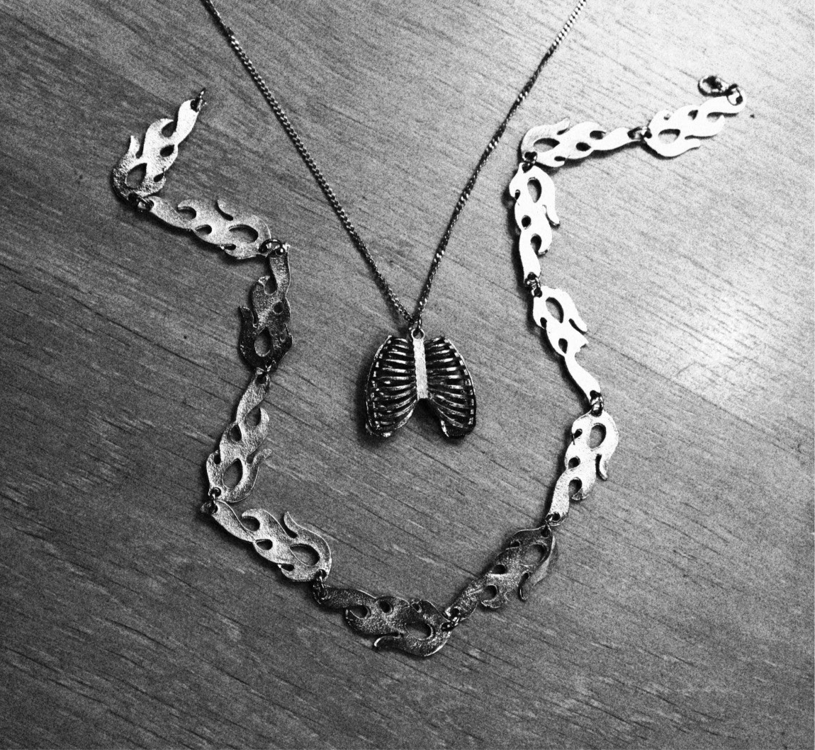 Fire n lungs Necklace