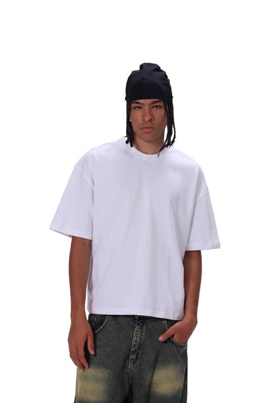 Plain box fit white tee