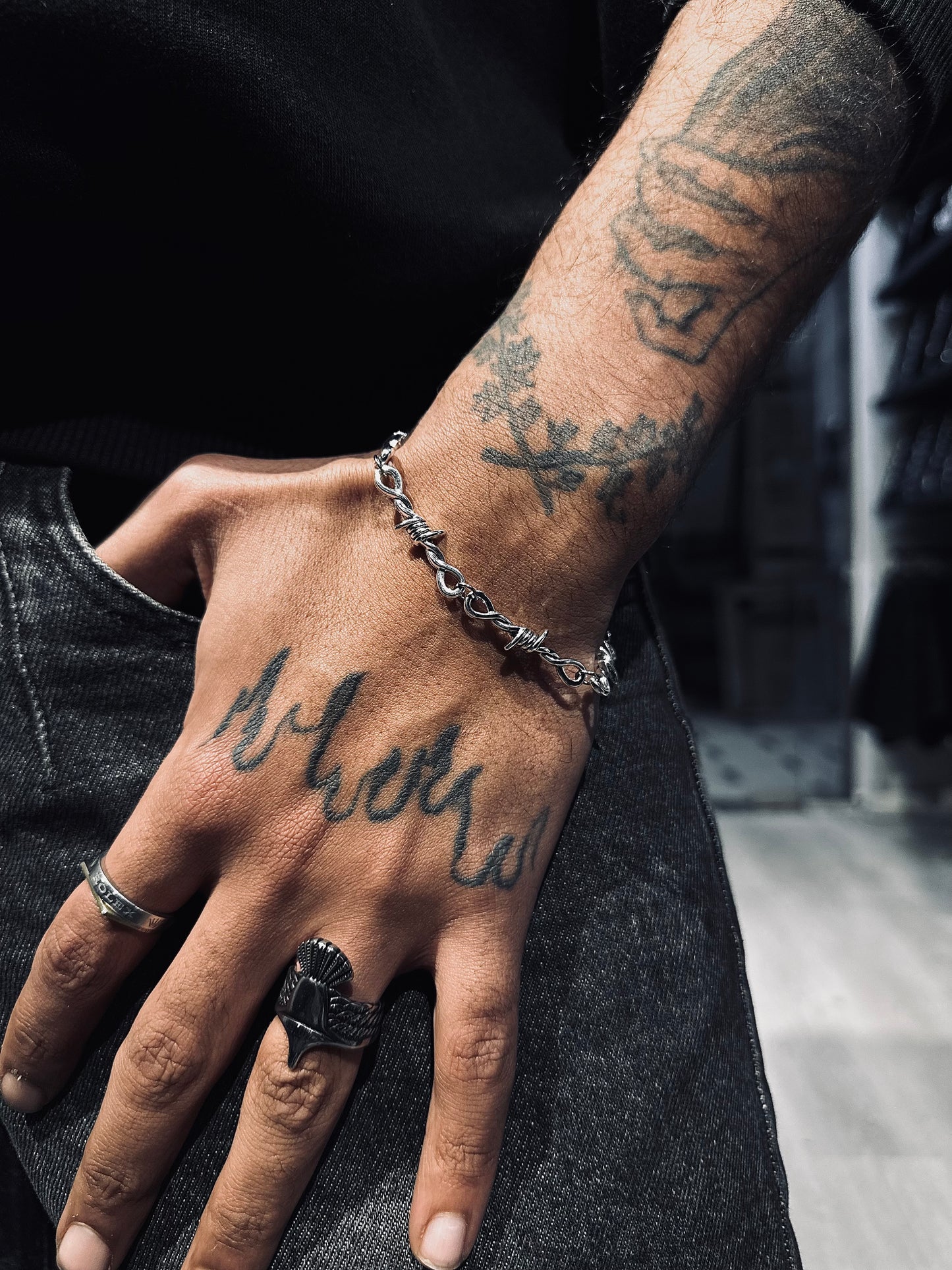 Barbed wire bracelet