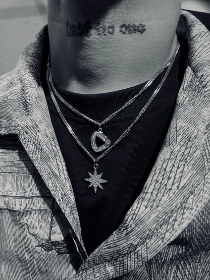 Triangle & star necklace