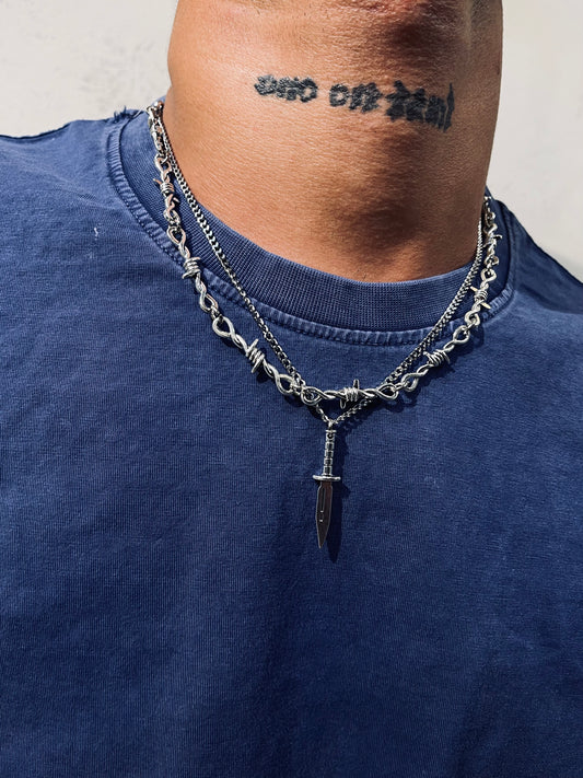 Barbed wire & Knife Necklace