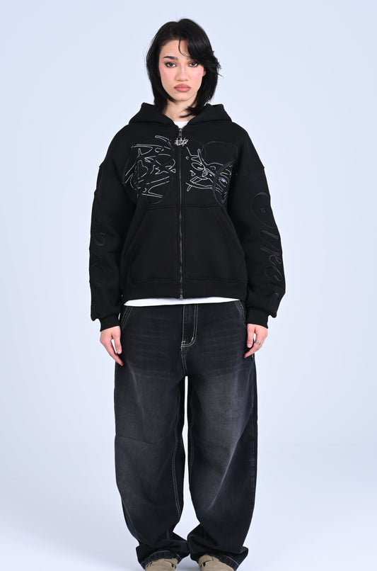 BLACK CIRCLE S25 EMBROIDERED  ZIP-IP JACKET