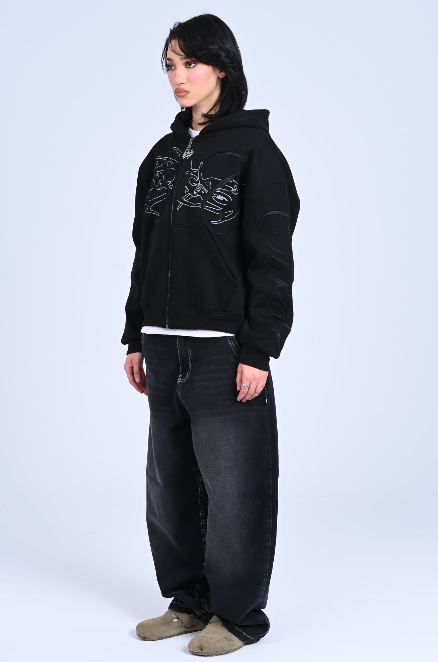 BLACK CIRCLE S25 EMBROIDERED  ZIP-IP JACKET