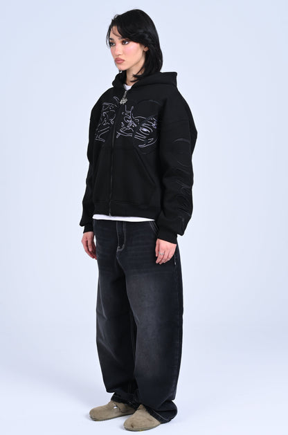 BLACK CIRCLE S25 EMBROIDERED  ZIP-IP JACKET