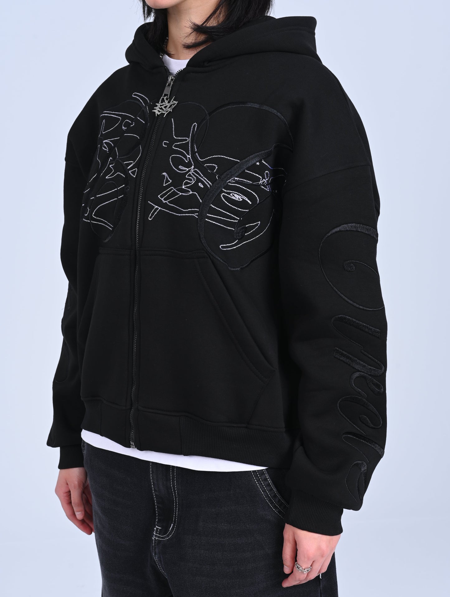 BLACK CIRCLE S25 EMBROIDERED  ZIP-IP JACKET