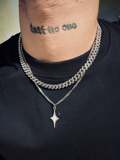 Icy star & cuban necklace