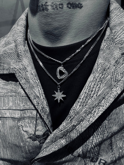 Triangle & star necklace