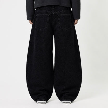 BLACK JEANS BALLOON FIT