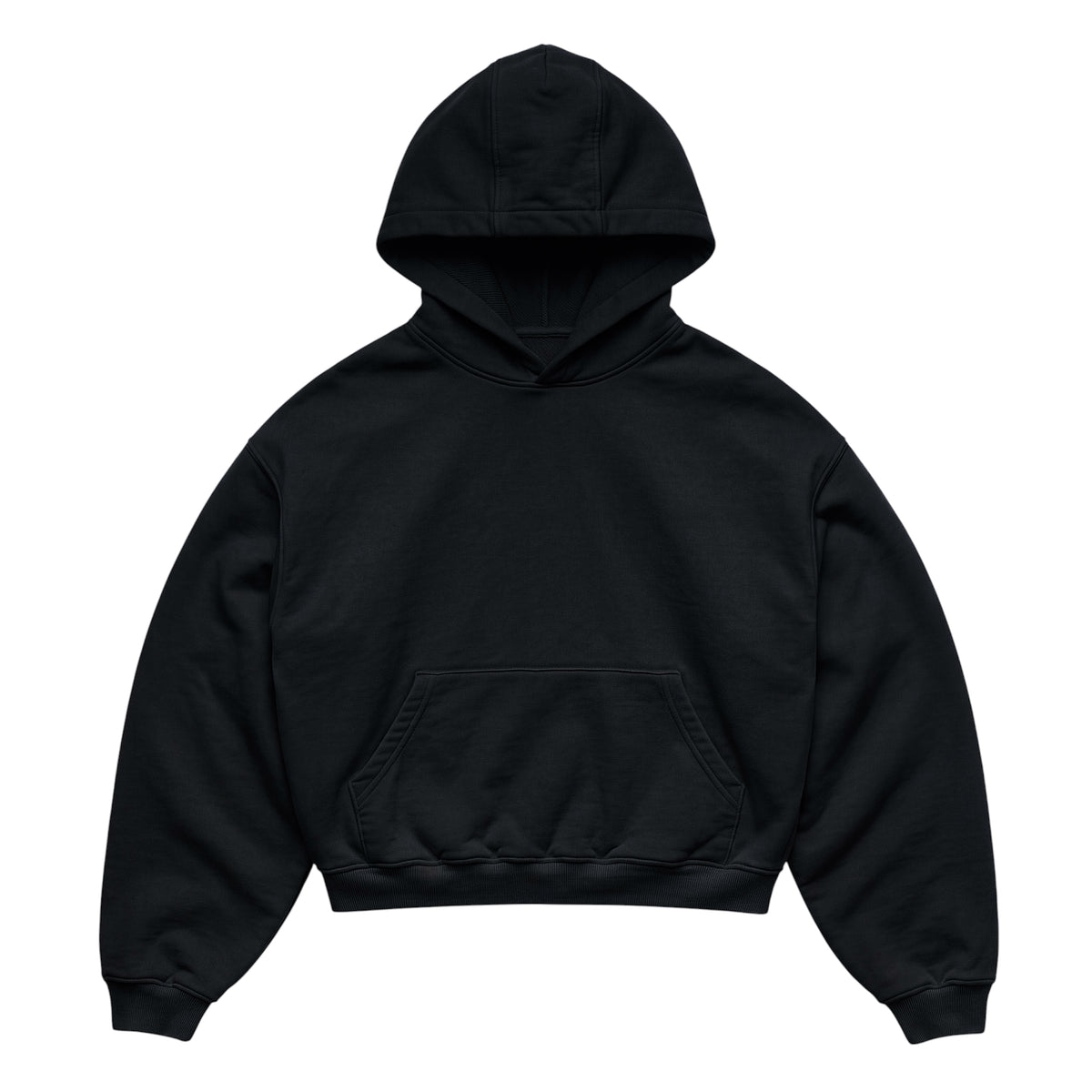 PLAIN BOX FIT BLACK HOODIE