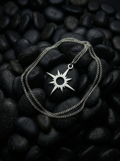 Barbed & star & bolt necklace