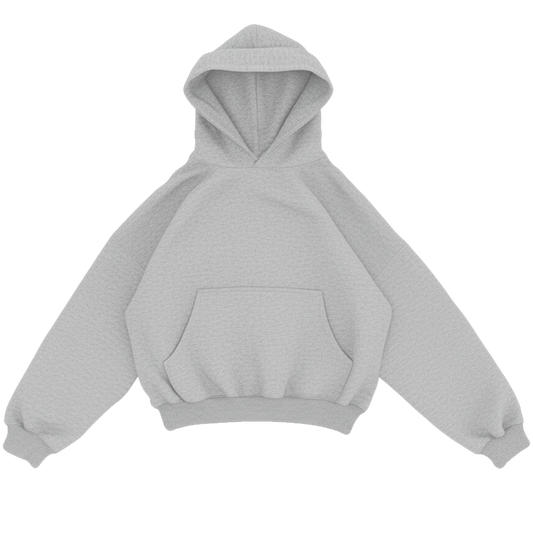 plain light gray box fit hoodie